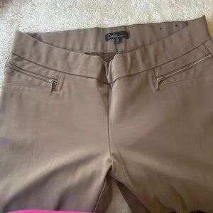 Dalia Taupe High-Waist Dress Shorts with Zip Pockets
